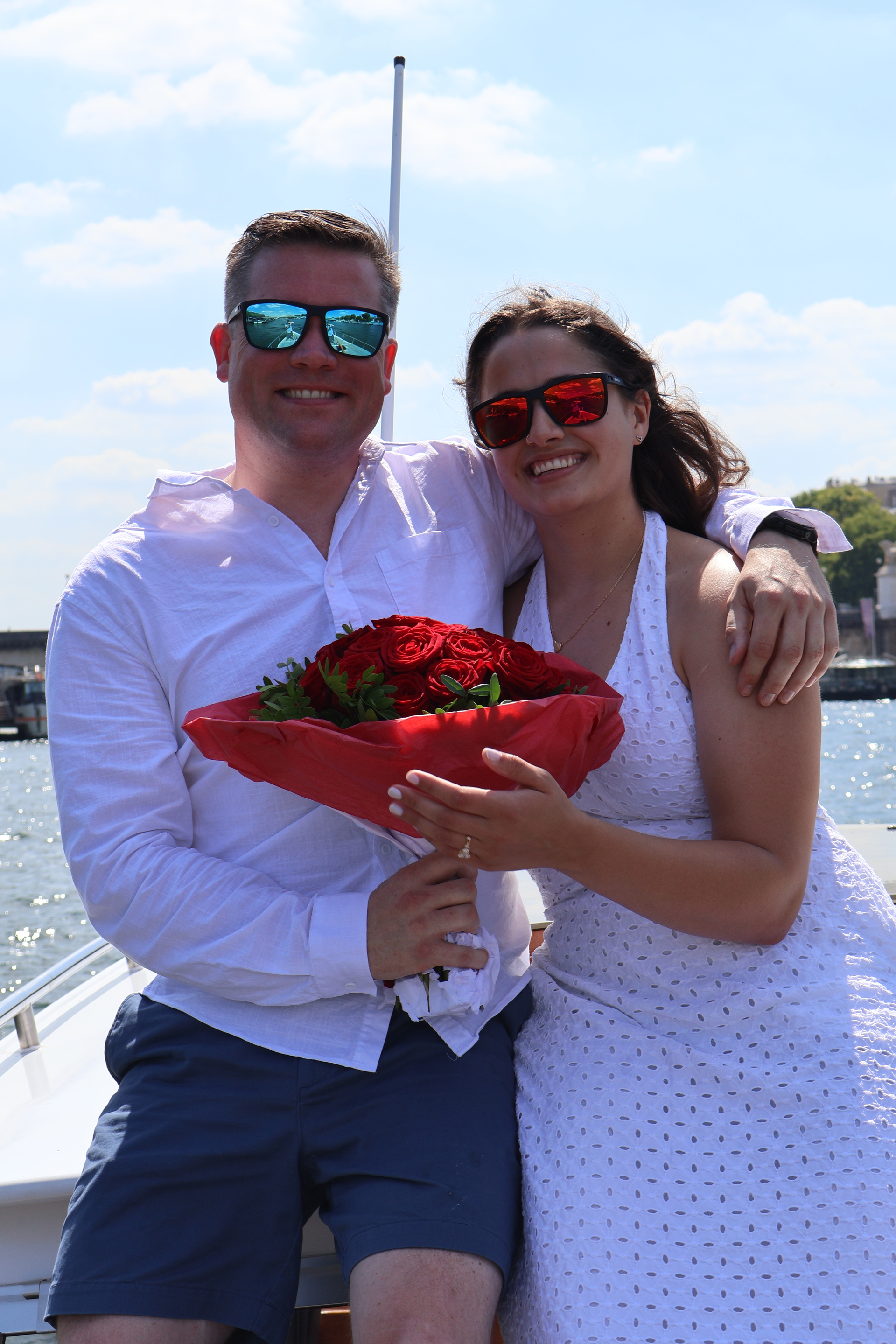 richard and caitlyn on a boat